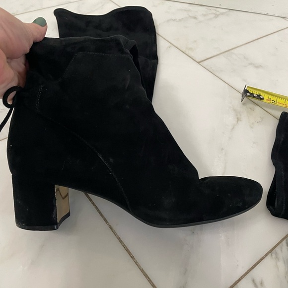 Tory Burch 41621 Black Over The Knee Suede Leather Laila Block Heel Boots size 8 - Picture 9 of 16